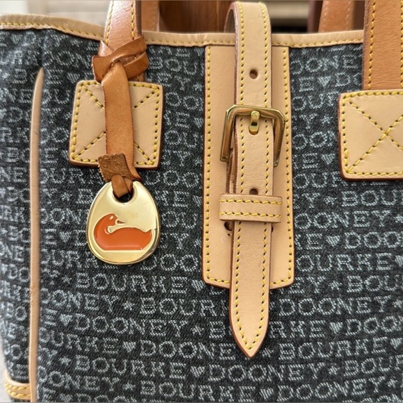 Dooney & Bourke Gray and Tan Signature Tote Small - Picture 2 of 12